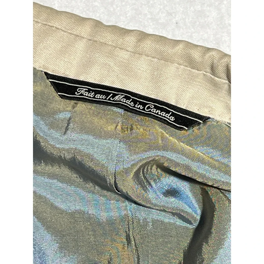 Saks Fifth Avenue Mens 40R Silk Linen Blazer Tan Beige Sport Coat Napoliwood SPJ